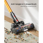 Cordless Vacuum Cleaner, 65Kpa 650W 70Mins Stick Vacuum Cordless With Three Suction Modes, Self-Standing&Led Touch Screen, Anti-Tangle Brush, Vacuum Cleaners For Home/Pet Hair/Hardwood Floors/Carpet