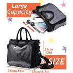 Large Ita Backpack Shoulder Tote Bag Crossbody Handbags With Insert,Kawaii Ita Purse,For Pin Display,Kpop Fan Anime (Pins Not Included) (Black)