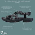 Viakix Womens Walking Sandals: Cute Stylish Comfy Athletic Sport Outdoor Hiking Sandal For Trekking Water Wide Width Beach