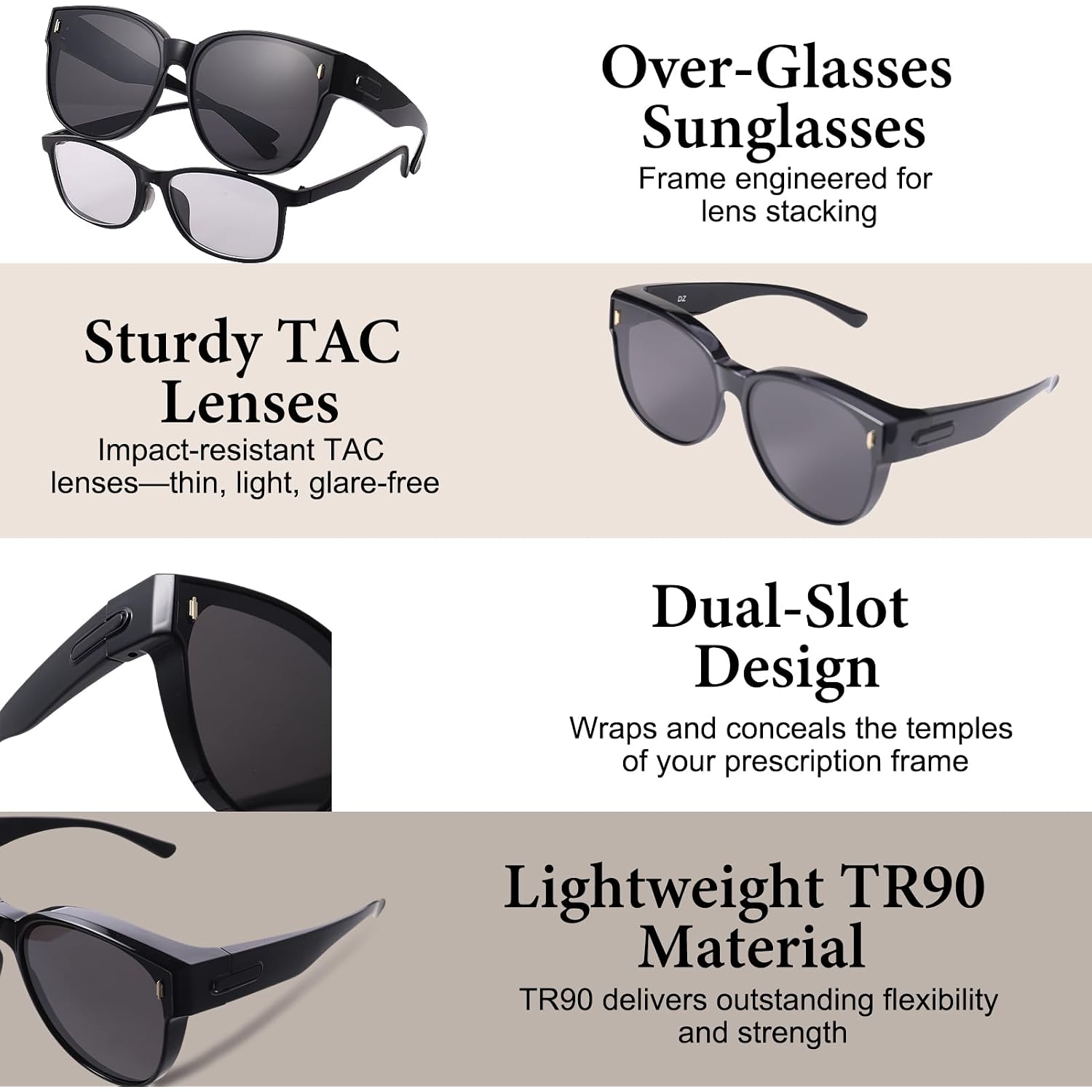 Jalebi Polarized Fit Over Glasses Sunglasses For Women Large Round Cat Eye Shades Uv400 Protection Lightweight For Driving