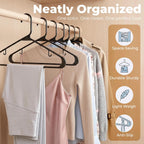 House Day Black Plastic Hangers 60 Pack, Clothes Hangers With Non Slip Hooks, Durable & Space Saving Coat Hanger, Light-Weight Clothing Hanger, Perfect Closet Organizer For Everyday Use
