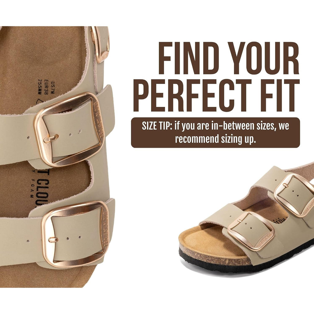 Project Cloud 100% Genuine Leather Beach Sandals For Women 2026 With Lightweight & Comfortable Slides For Women - Non Slip With Memory Foam Slingback Womens Sandals 2026 (Garda)