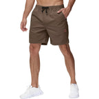 Men'S Casual 7 Inch Shorts Twill Drawstring Summer Beach Stretch Golf Shorts With Zipper Pockets
