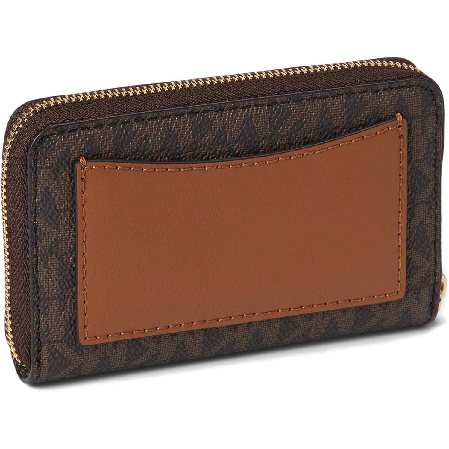 Michael Kors Jet Set Small Zip Around Card Case, Gold-Tone Hardware/Brown/Acorn