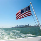 Syii American Flag 12X18 Inches, Embroidery 50 Stars Ensign Nautical Us Boat Flags With 2 Brass Grommets, Heavy Duty Nylon Outdoor Banner For Marine Yacht Utv