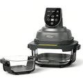 5-in-1 Glass Air Fryer for Healthy Oil-Free Cooking, Portable 1500W Countertop Cooker with 4QT & 6-Cup Glass Bowl, Non-Toxic Design & Dishwasher Safe for Single & Family Meals