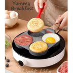 HUPECHAM 4-Cup Egg Pan Nonstick, and Granite Egg Frying Pan, Versatile Breakfast Skillet for Eggs, Pancakes, Plett, Crepes, Compatible with Gas Stove and Induction Cooktop