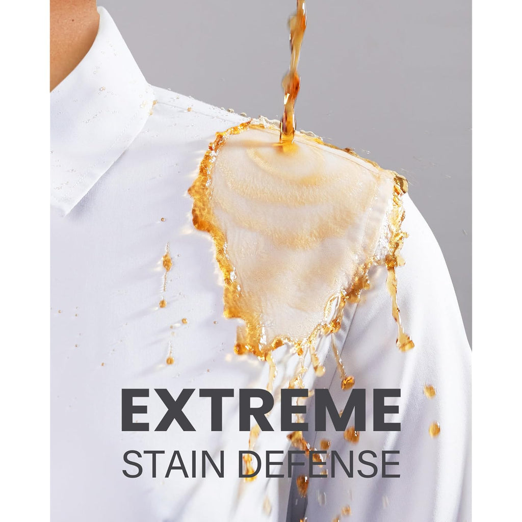 Womens Stain Shield Dress Shirts Wrinkle Free Short Sleeve Solid Tops Blouses Button Down Shirts