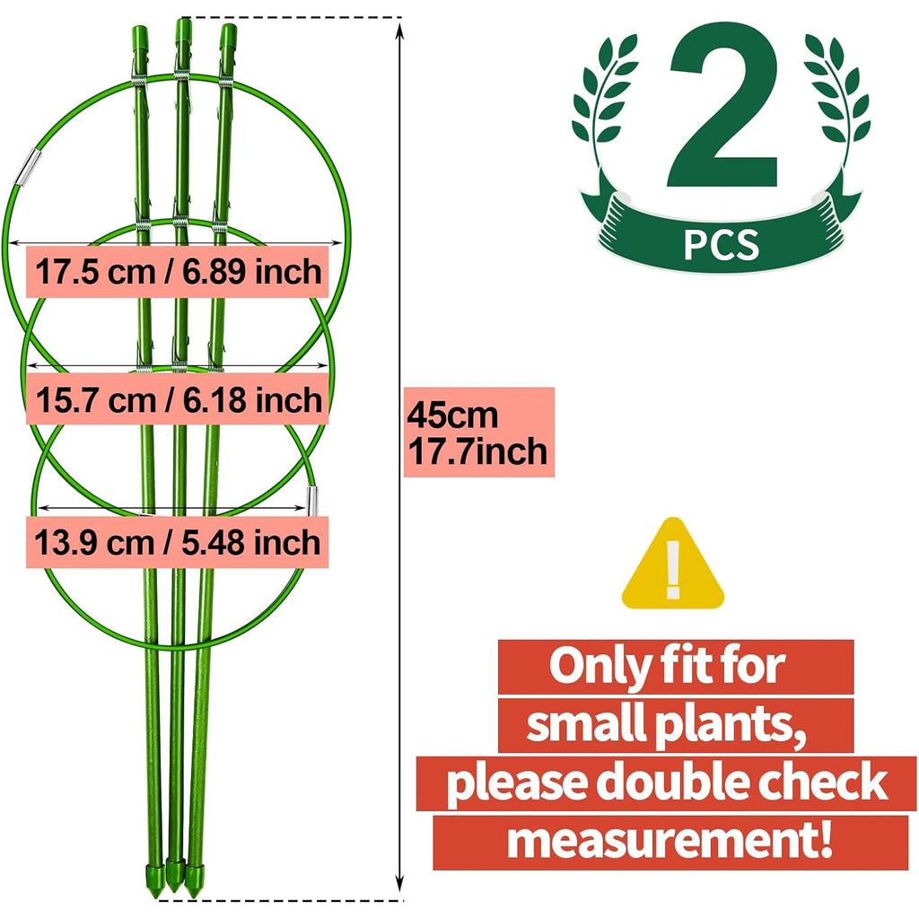Leobro Tomato Cage, 2 Pcs Small Plant Support Cage Rust Resistant Garden Ring Stake Plant Support For Tomato, Trellis, Climbing Plant, Flower, Plant Cages For Small Plants,17.7" H