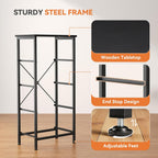 Sweetcrispy Nightstand Small Bedroom Dresser with 4 Fabric Drawers,Bed Side Furniture End Table,Wooden Top Cabinet Night Stand Dresser for Closet,Entryway,Dorm,Black Wood Grain