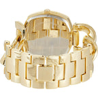 U.S. Polo Assn. Women’S Gold-Tone Chain Bracelet Watch – 38Mm Square Case, Rhinestone Dial, Adjustable Link Strap, Elegant Quartz Dress Watch With Gift-Box