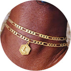 Memorjew Initial Ankle Bracelets for Women, 14K-Gold-Plated Double Layered Initial Anklets Jewelry for Women