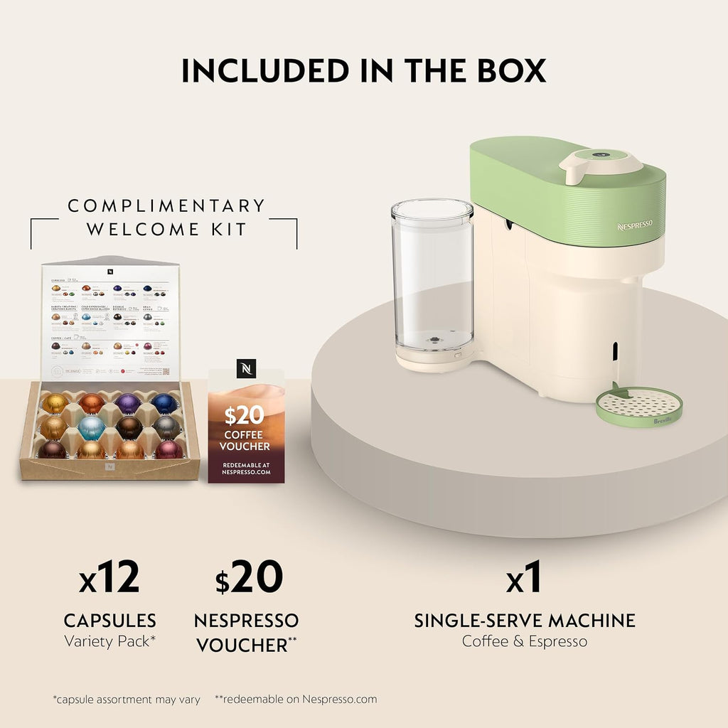 Nespresso Limited-Edition Vertuo Pop+ Coffee And Espresso Maker By Breville, Pistachio