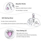 JIAYIQI Mother Sister Daughter Wife Charms Fit Charms Bracelet Necklace with Double Heart Love Charms 925 Sterling Silver Beads for Women Jewelry