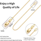 Jewlpire 18k Gold Plated 925 Sterling Silver Chain Necklace for Women, 1.1mm Cable Chains Necklace Thin & Dainty & Sturdy Women's Chain Necklaces, 14/16/17/18/20/22/24 Inches