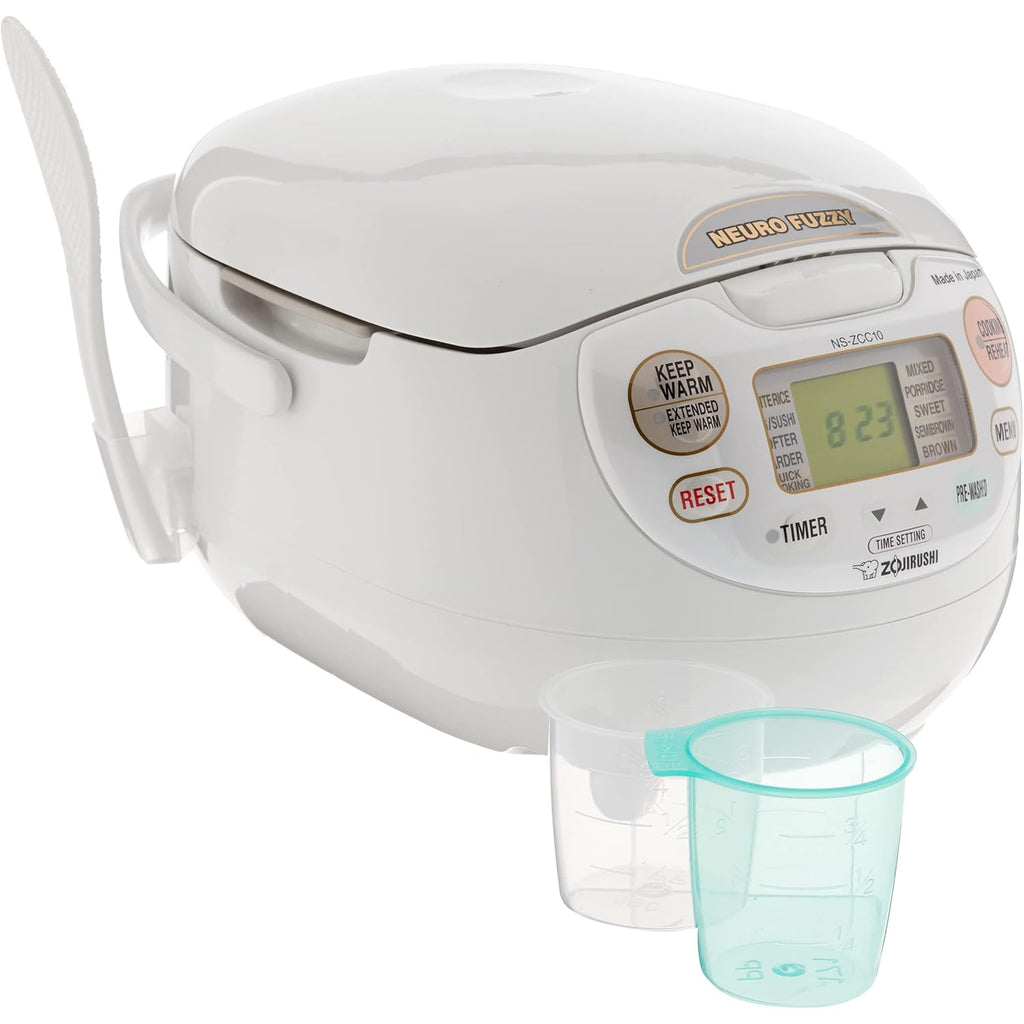 Zojirushi NS-ZCC10 5-1/2-Cup Neuro Fuzzy Rice Cooker and Warmer, Premium White