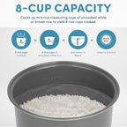 AROMA Digital Rice Cooker, 4-Cup (Uncooked) / 8-Cup (Cooked), Steamer, Grain Cooker, Multicooker, 2 Qt, Stainless Steel Exterior, ARC-914SBD