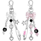 cioatu Y2K Aesthetic Keychains for Women Cute Flowers Star Cake Jellyfish Keychins Charms Kawaii Bag Purse Decor