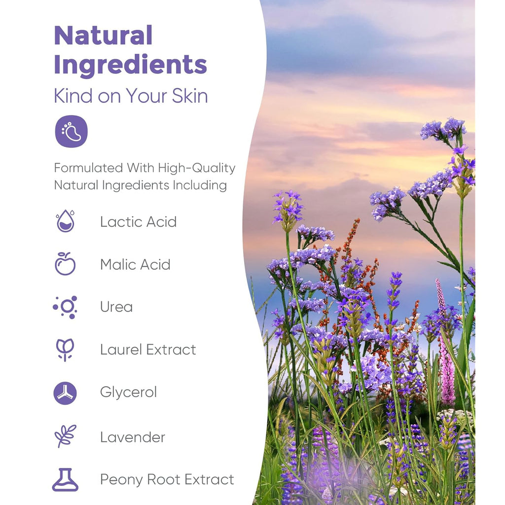Foot Peel Mask, Lavender Foot Mask Natural Exfoliator for Dry Dead Skin, Callus, Peeling Foot Mask Repairs Heels & Removes Cracked Feet & Rough Heels Enjoy Baby Soft Smooth Feet