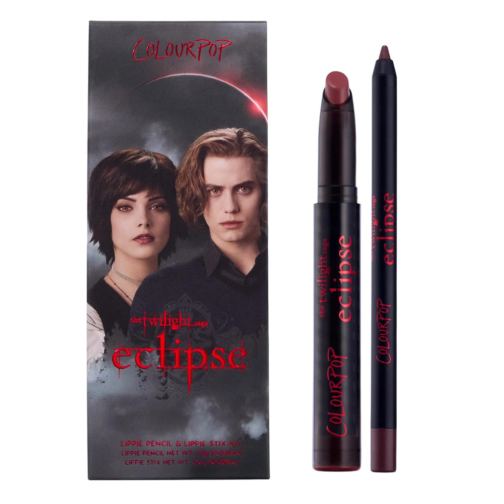 Colourpop X The Twilight Saga Eclipse Lip Kit - Warm Burgundy Brown Lip Combo With Lippie Stix Lipstick + Lippie Pencil - Long Lasting, Ultra-Pigmented Cream Finish - New Love (2 Count)
