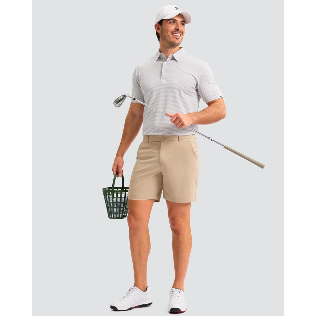Men'S Golf Shorts 7"/ 9"/ 11" Inseam With 5 Pockets Lightweight Stretch Quick Dry Casual Dress Hybrid Short For Men