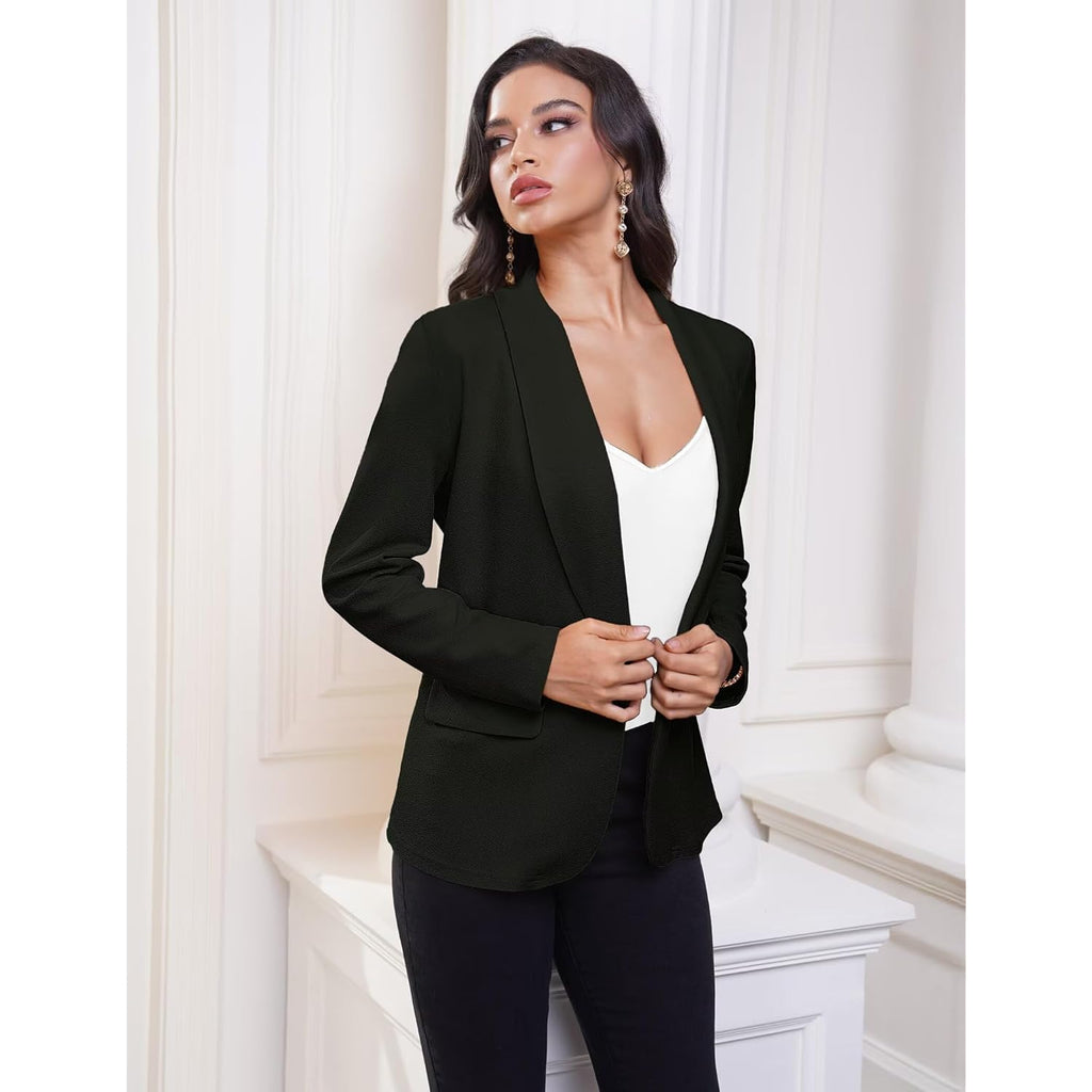 Women'S Blazer Business Casual Lapel Collar Long Sleeve Open Front Work Office Suit Jackets Blazer, S-Xl