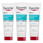 Eucerin Advanced Repair Foot Cream for Dry Feet and Heels, Repairs Very Dry, Rough Skin, Fragrance Free, Non Greasy, Fast Absorbing, Travel Size Lotion, 3 Oz Tube, Pack of 3