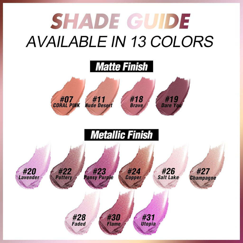 FOCALLURE Ultra Chic Lipstick,Moisturizing Lip Crayon,Lightweight Color without Drying or Fading,Long Lasting Lips Makeup,#28 Faded