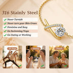 ANDSO Mothers Day Gifts for Mom, 2 Carat Moissanite Infinity Bracelets for women, 14K gold Plated, Engraved I Love Mom, Elegant Jewelry for Woman Wife Girlfriend Her