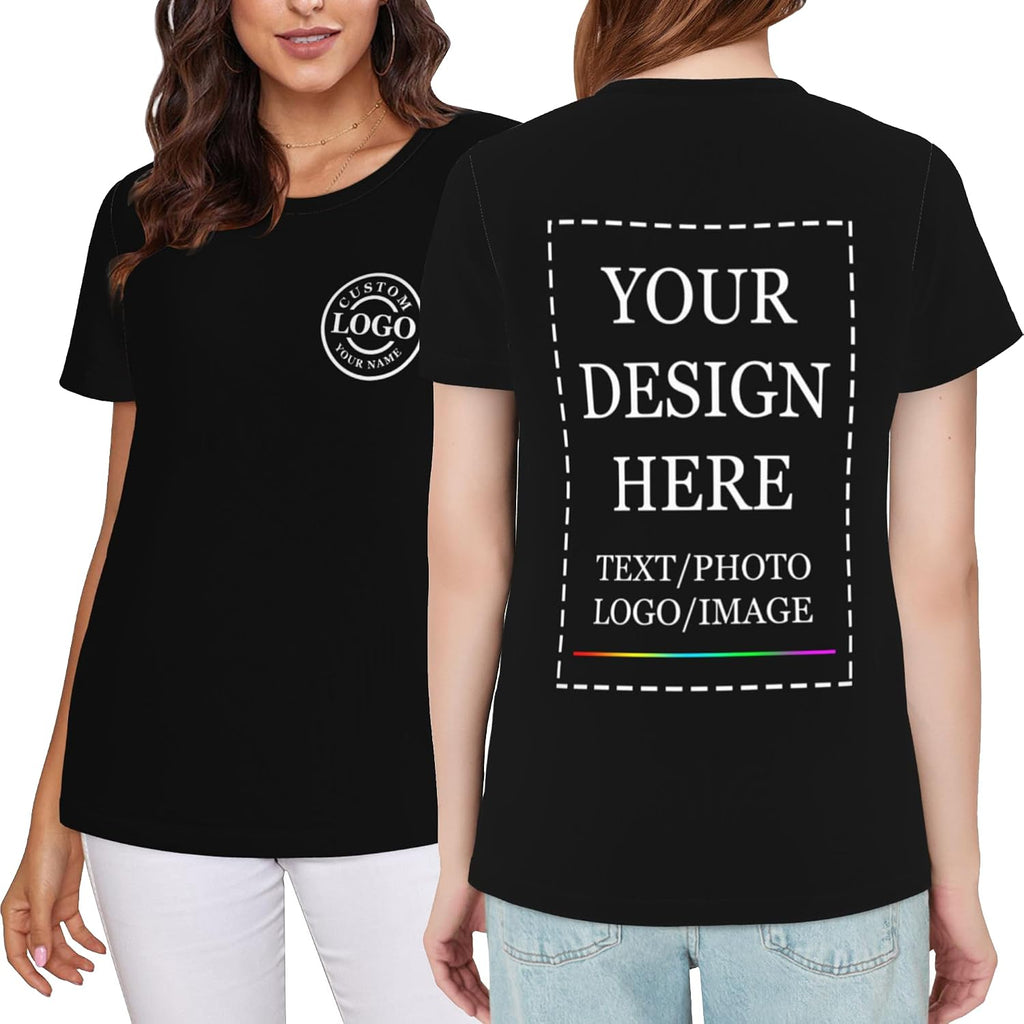 Custom T Shirts For Men Women,Personalized Shirts With Photo Logo Text,Customized T-Shirt For Front & Back Print