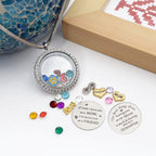 Best Gift Floating Charm Living Memory Lockets with Birthstone, 30mm Stainless Steel Necklace