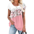 Women's Summer Tunic Tops Flowy Flare Botton Down Shirts Blouses S-3XL