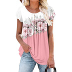 Women's Summer Tunic Tops Flowy Flare Botton Down Shirts Blouses S-3XL