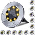 4.6 Inch Diameter Solar Ground Lights, Waterproof Solar Garden Lights, Outdoor Garden Waterproof Bright In-Ground Light, Landscape Lighting For Pathway,Yard,Lawn,Patio,Walkway (12 Pack Warm Light)