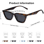 SOJOS Polarized Narrow Square Cateye Sunglasses for Women Retro Trendy Driving Glasses SJ2169 Tortoise/Grey