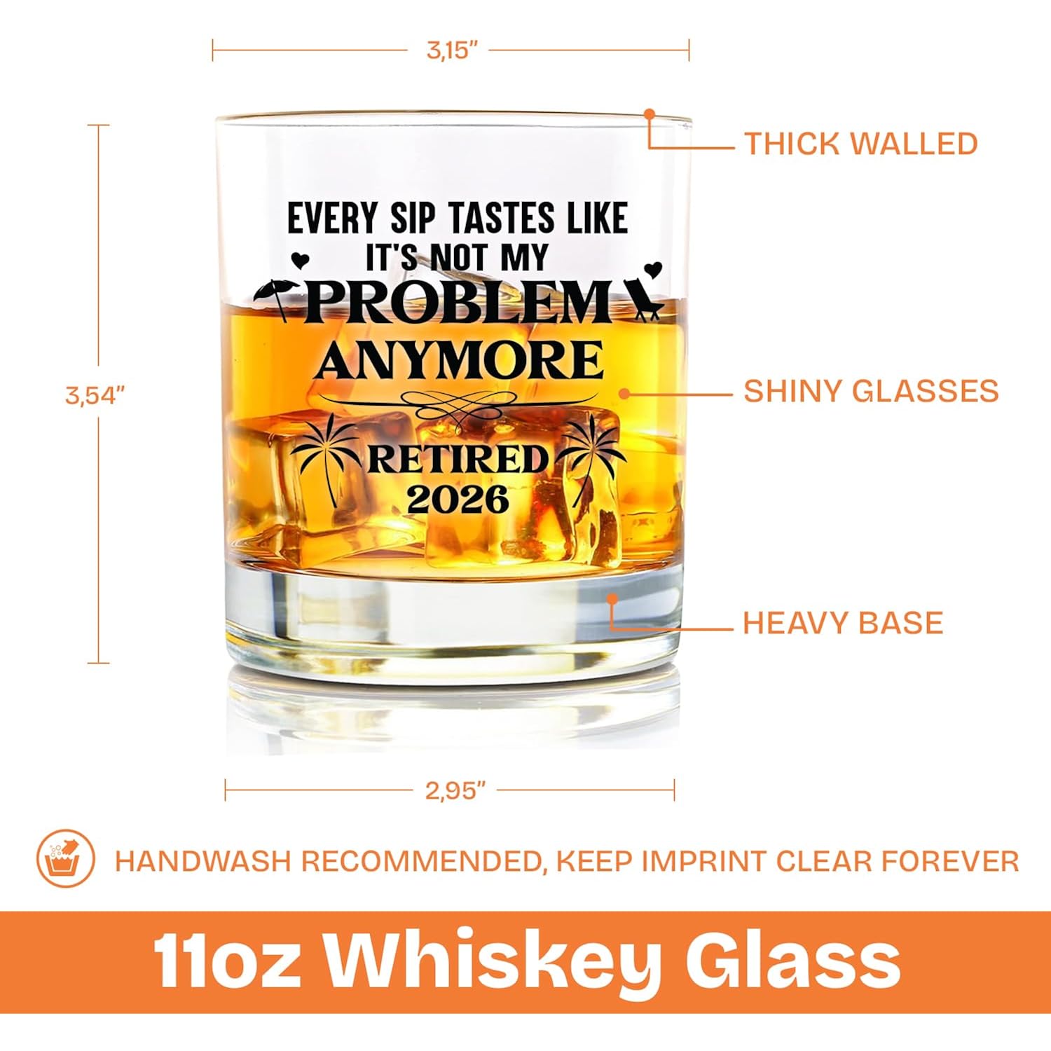 NewEleven Retirement Gifts For Men 2026 - Coworker Leaving, Goodbye Gift, Farewell Gifts For Coworkers, Friends, Dad, Grandpa - Retirement Gift For Men From Friend, Family, Colleague - Whiskey Glass