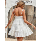 Narecte Womens Summer Dresses Wedding Guest Dresses Beach Sundresses Spaghetti Strap Flowy Boho Dress