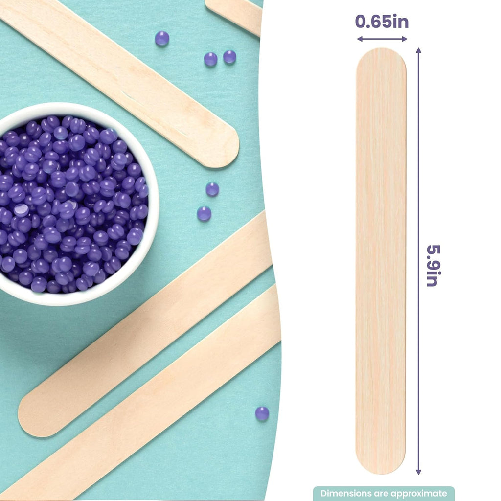 Tress Wellness Craft Sticks, Popsicle sticks, Premium Splinter-Free Wooden Sticks for Waxing, Wax Stick for Body and Face Waxing, 140 pieces