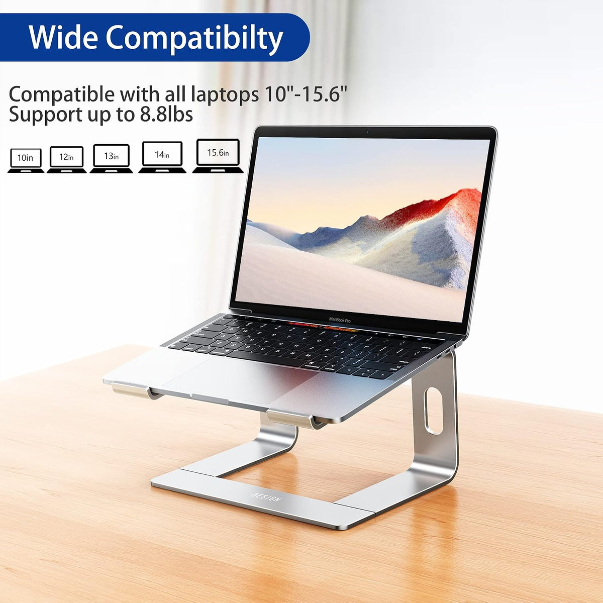 BESIGN LS03 Aluminum Laptop Stand, Ergonomic Detachable Computer Stand, Notebook Riser, Laptop Mount Compatible with Air, Pro, Dell, HP, Lenovo More 10-15.6" Laptops
