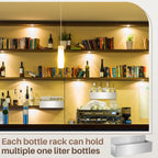 2 Pieces 15 Inch Single Speed Rail Stainless Steel Liquor Bottle Holder Wall Mounted Spray Bottle Rack Drink Rail Shelf For Bars, Silver