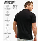 Merino Wool Polo Shirt Men - Anti-Odor 100% Merino Wool Shirts For Men Short Sleeve And Long Sleeve Breathable Polo