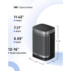 Dreo Space Heater, 1500W Portable Electric Heaters For Indoor Use, Ptc Ceramic Heater For Office With Remote, Thermostat, 70°Oscillation, 12H Timer, 5 Modes, Safe Quiet Room Heater For Bedroom