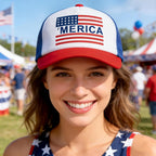 4Th Of July Hat 4Th Of July Accessories Adjustable Baseball Cap Snapback Mesh American Flag Usa Hat Fourth Of July Memorial Veterans Labor For Women Men Teen