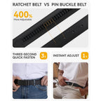Chaoren Mens Belt Leather Ratchet Belt - Customizable Fit, Effortless Style (35Mm)