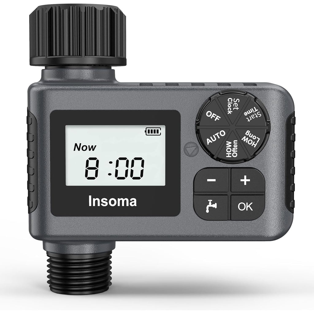 Outdoor Garden Hose Faucet Timers, Programmable Water Sprinkler Timer With Rain Delay/Manual/Automatic Drip Irrigation And Lawn Watering System For Yard, 1 Outlet