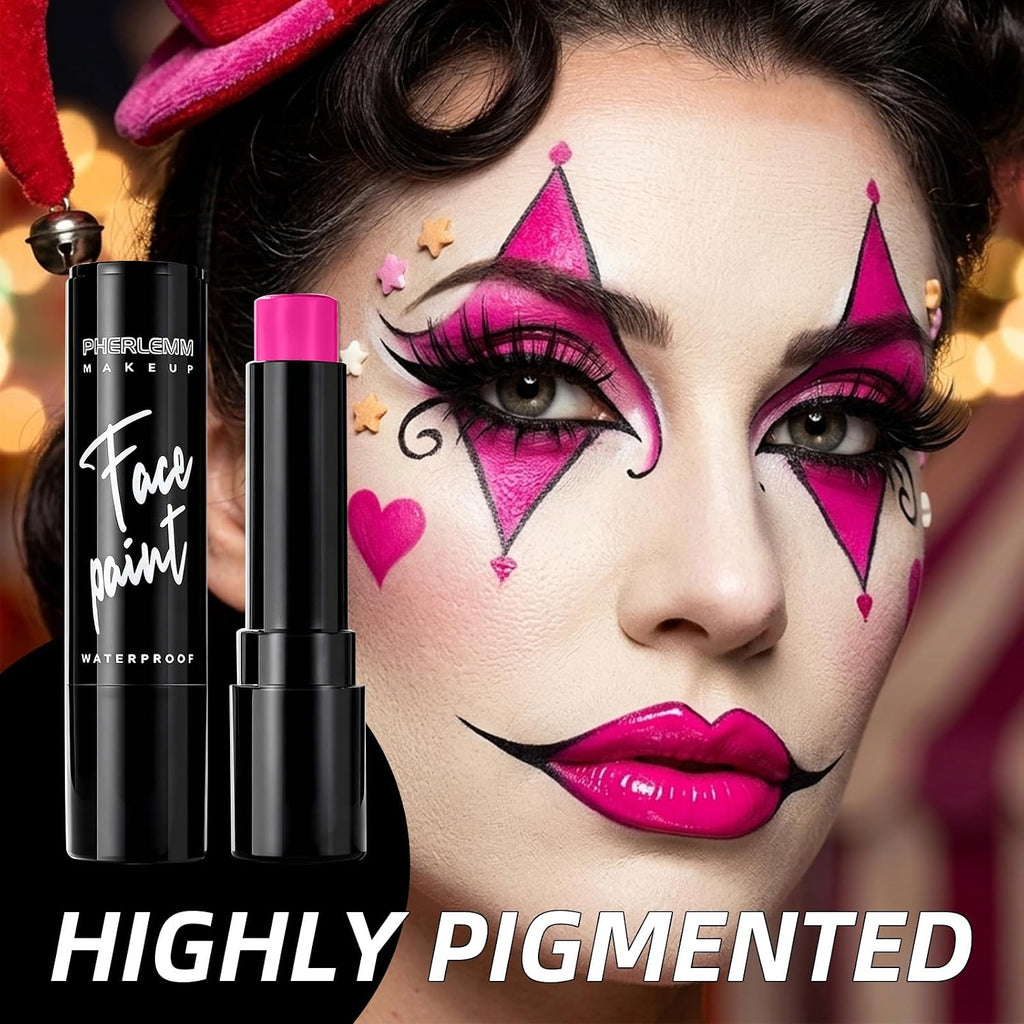Pink Face Paint Stick Waterproof Eye Black Smooth Smudgeproof Body Paint High Pigment For Sports Events Halloween Sfx Makeup Unicorn Princess Fairy Sweet Fantasy And Soft Character Looks