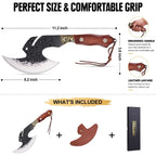 Hand Forged Viking Knife 6.2" Meat Cleaver With Sheath, Chinese Kitchen Axe Boning Knife For Meat Cutting, High Carbon Steel Butcher Knife Home Outdoor Bbq Camping Birthday Gifts For Men Dad