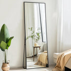 Full Length Mirror 56X16 Inch, Full Body Mirror With Aluminum Metal Frame, Standing Mirrors For Bedroom, Livingroom, Cloakroom, Hallway, Home Décor.