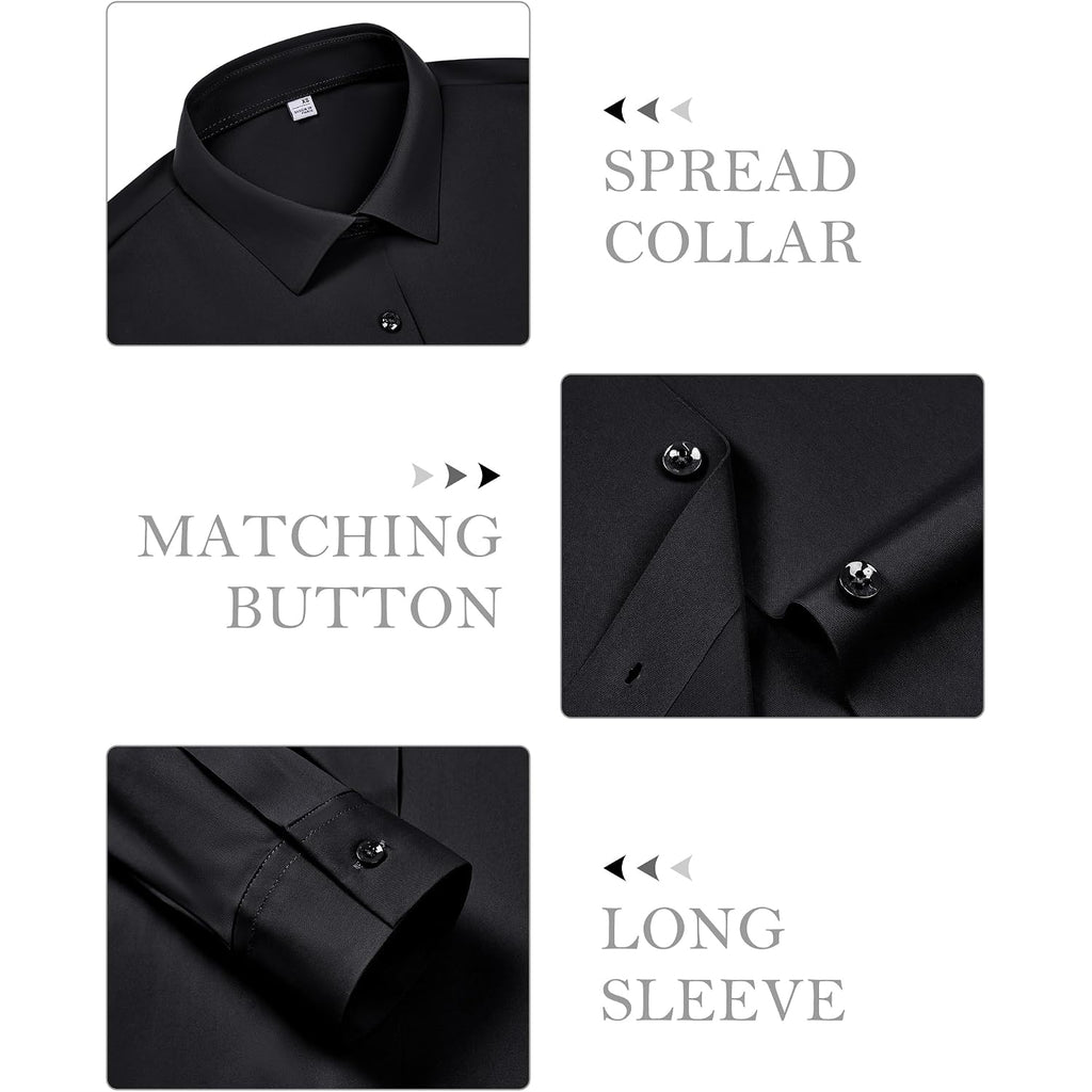 Siliteelon Button Down Shirts For Women Stretch Long Sleeve Fitted Business Casual Collar Tops Work Wrinkle Free