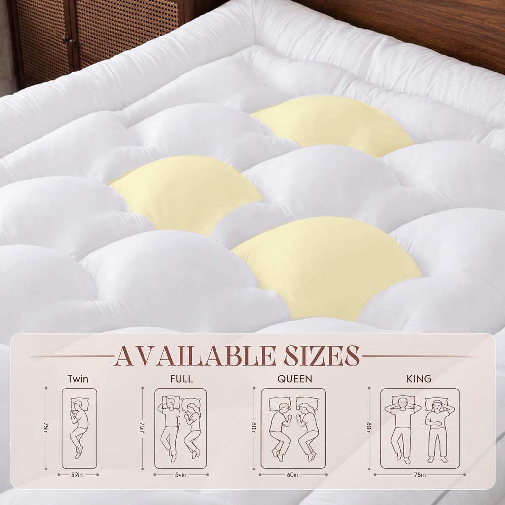 5 Inch Queen Size Memory Foam Mattress Topper, Breathable Cooling Gel Pillow Top Bed Topper, Pressure Relieving Soft Supportive Mattress Pad For Back Pain, 60X80X5 Inch